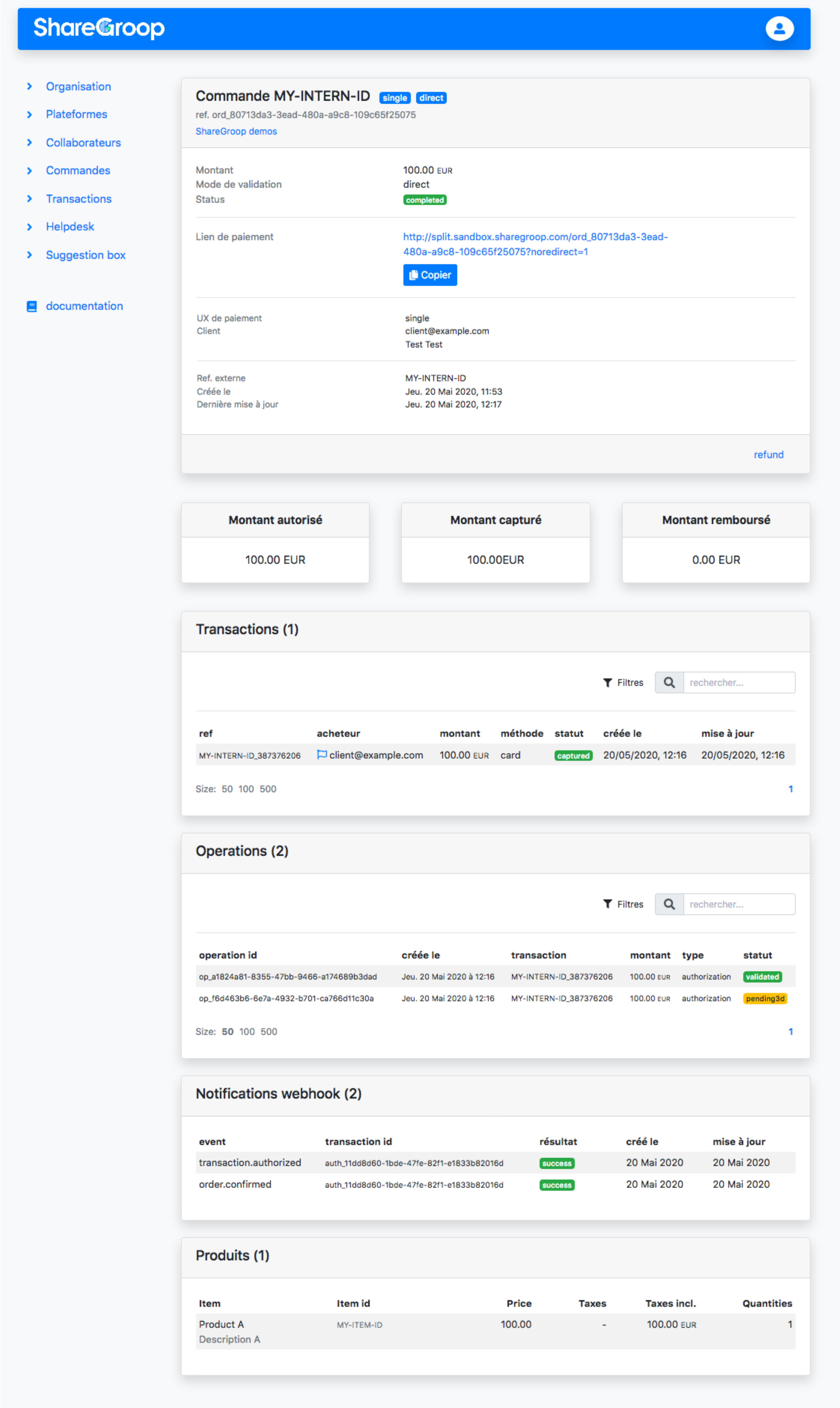dashboard orders